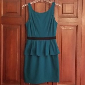 Green peplum dress